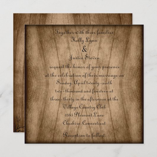 のヴィンテージ、農場、国の結婚式招待状田園 招待状 (正面/裏面)