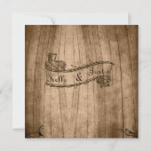 のヴィンテージ、農場、国の結婚式招待状田園 招待状 (裏面)