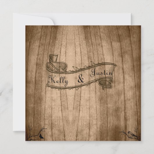 のヴィンテージ、農場、国の結婚式招待状田園 招待状 (裏面)