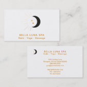 *~*の三日月形の月の金ゴールドの月のビームきらめきの星 名刺 (正面/裏面)