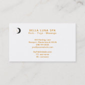 *~*の三日月形の月の金ゴールドの月のビームきらめきの星 名刺 (裏面)