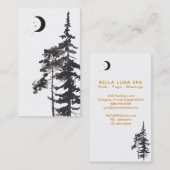 *~*の三日月形の月の金ゴールドの月は木の星を発します 名刺 (正面/裏面)