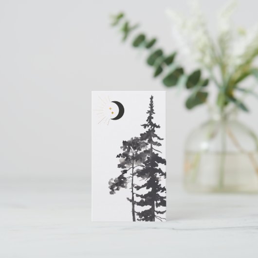 *~*の三日月形の月の金ゴールドの月は木の星を発します 名刺 (スタンド正面)