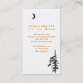 *~*の三日月形の月の金ゴールドの月は木の星を発します 名刺 (裏面)