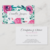 ~の上にピンクのバラ 名刺 (正面/裏面)