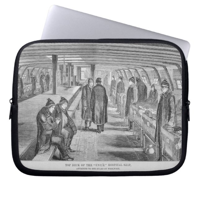 の上のデッキはに付す病院船を「結合します」 ラップトップスリーブ (正面)