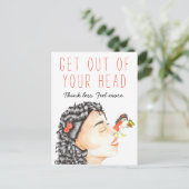 の不安インスパイア引用文ガールが蝶アートに出会う ポストカード (スタンド正面)