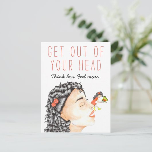 の不安インスパイア引用文ガールが蝶アートに出会う ポストカード (スタンド正面)