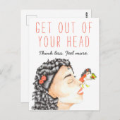 の不安インスパイア引用文ガールが蝶アートに出会う ポストカード (正面/裏面)