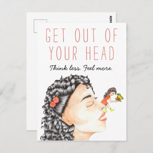 の不安インスパイア引用文ガールが蝶アートに出会う ポストカード (正面/裏面)