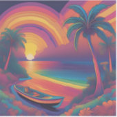 の中の虹カリブの シール (正面)