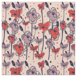 ～の中モダン央に広がるケシ畑  ファブリック