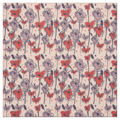 ～の中モダン央に広がるケシ畑  ファブリック (見本)