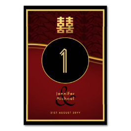 の中国の表結婚番号の赤い金ゴールド テーブルナンバー