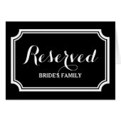 の予約されたテーブルまたはシー結婚ティング記号 (正面横)