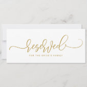 の予約結婚サインバウンススクリプトフラット金ゴールド 招待状 (正面)