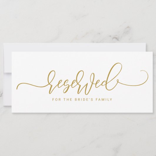 の予約結婚サインバウンススクリプトフラット金ゴールド 招待状 (正面)