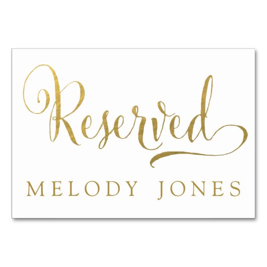 の予約結婚座席表金ゴールドパーソナライズされた テーブルナンバー (正面)