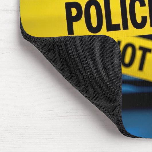 の交番線の黄色いテー警告プ マウスパッド (コーナー)