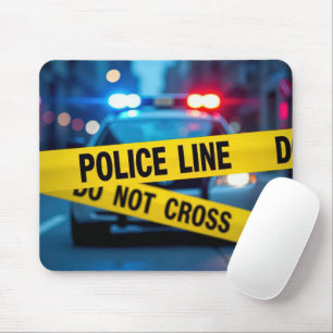 の交番線の黄色いテー警告プ マウスパッド