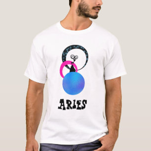 *~*の人のかわいい牡羊座の白い(占星術の)十二宮図の間抜けなおもしろい Tシャツ