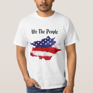 *~*の人の私達人々の米国旗の水彩画 Tシャツ