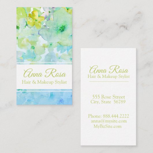 *~*の人気があるでガーリーなターコイズの緑金ゴールドの美しい 名刺 (正面/裏面)