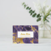 *~*の人気があるでガーリーな金ゴールドの濃紫色の大理石の化粧 名刺 (スタンド正面)