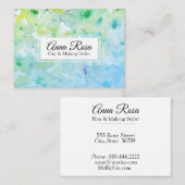 *~*の人気があるな花の緑のターコイズの上品の美しい 名刺 (正面/裏面)