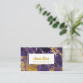 *~*の人気があるな金ゴールドの濃紫色の大理石のシックな化粧 名刺 (スタンド正面)