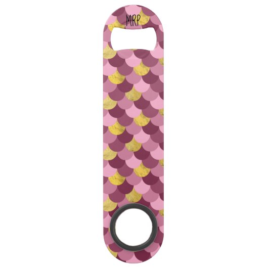 *~*の人魚の皮の金ゴールドホイルのマゼンタのピンク スピード栓抜き (裏面)