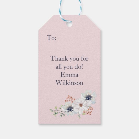 の介護者の感謝気にに感謝する ギフトタグ (裏面)