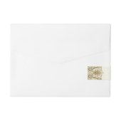 の住所 シール結婚金ゴールドレース2ベージュダマスク ラップアラウンド宛名ラベル (裏面)