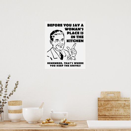 の保台所用ポスタおもしろいーのナイフ ポスター (キッチン)