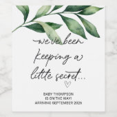 の保小さな秘密ベビー妊娠の発表 ワインラベル (シングルラベル)