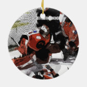 の保護ネットアイスホッケーセラミックオーナメント セラミックオーナメント (裏面)