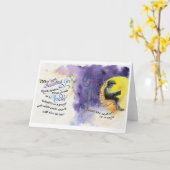 の信じ神/読書装置、折り畳みグリーティングカード、5"x7" カード (黄色い花)