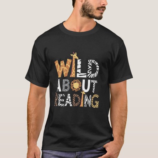 の先生読の本読に夢中になる Tシャツ (正面)