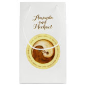 の光沢抱き枕は小さい。金ゴールドYinYang doves スモールペーパーバッグ (裏面)