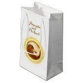 の光沢抱き枕は小さい。金ゴールドYinYang doves スモールペーパーバッグ (裏面アングル)