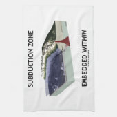 の内で埋め込まれる沈み込み帯の地帯(地質学のユーモア) キッチンタオル (縦)