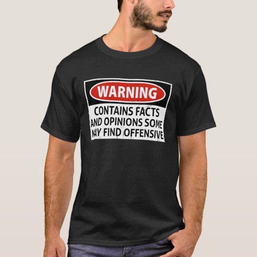 の内警告容は事実と意見を含む Tシャツ (正面)