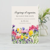 の再結婚日付救写真水彩ワイルドフラワー セーブザデート (スタンド正面)