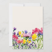 の再結婚日付救写真水彩ワイルドフラワー セーブザデート (裏面)