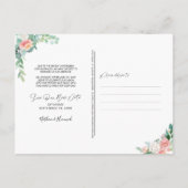 の再結婚計画済赤面ピンクフローラ変更日 案内ポストカード (裏面)