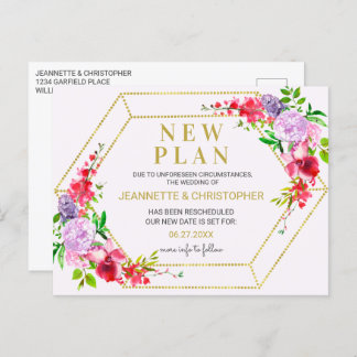 の再結婚計画 |ピンクフローラ日付の保存 案内ポストカード