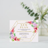 の再結婚計画 |ピンクフローラ日付の保存 案内ポストカード (スタンド正面)