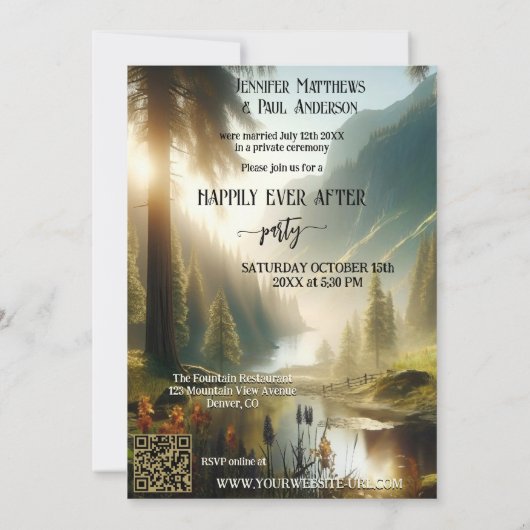 の写真の後ずっと楽しく結婚駆け落ち 招待状 (裏面)