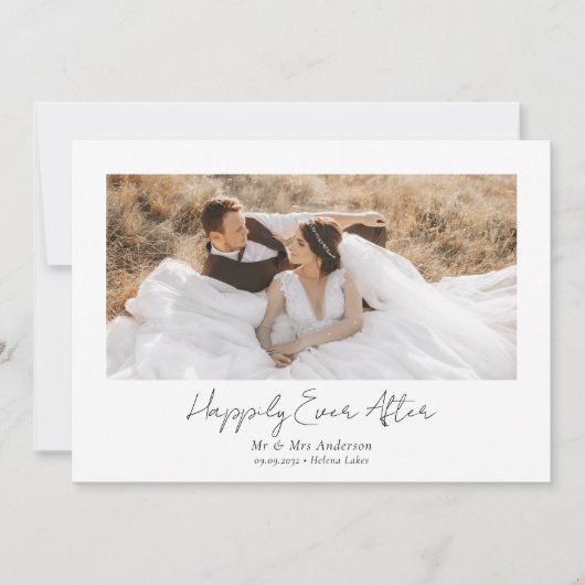 の写真の後結婚ずっと幸せに サンキューカード (正面)