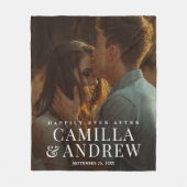 の写真の後結婚ずっと幸せに フリースブランケット (正面)